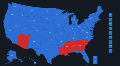 Map of the 1964 Electoral College result