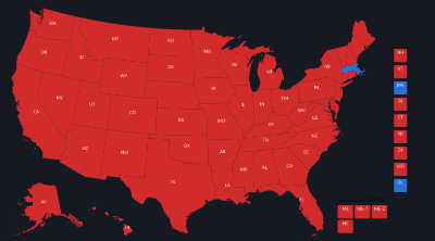 Map of the 1972 Electoral College result