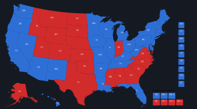 Map of the 1996 Electoral College result