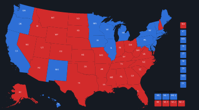 Map of the 2000 Electoral College result