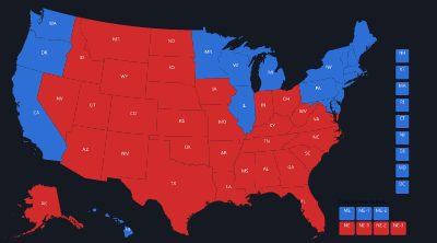 Map of the 2004 Electoral College result
