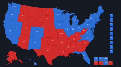 Map of the 2008 Electoral College result
