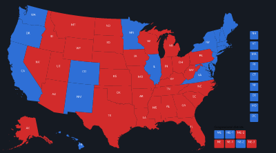 Map of the 2024 Electoral College result